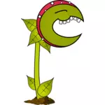 Image vectorielle de plante carnivore de dessin animé