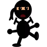Komische ninja vectorillustratie