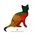 Färgade silhuetten av en katt