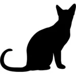 Zittend kat silhouet vector illustraties