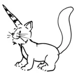 Cat with horn drawing