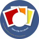 CD label for open clip art vector images