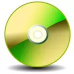 Image vectorielle de signe brillant vert de montage CD ROM avec shadow