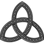 Gambar detail desain Celtic sederhana dalam grayscale