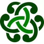 Gambar detail desain Celtic hijau hias
