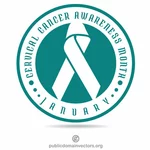 Cervical cancer ribbon sticker