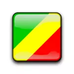 Кнопка флага Конго вектор
