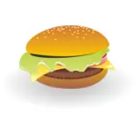 Cheeseburger met saus vector tekening