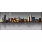 Illustration vectorielle de Chicago sky ligne dessin animé