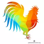 एक चिकन के रंगीन सिल्हूट