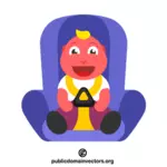 儿童坐在汽车安全座椅上