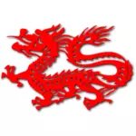 Векторный рисунок оттиска красного китайского дракона