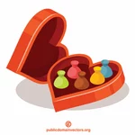 Boîte de chocolats en forme de coeur