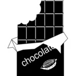 Vector drawing of black and white chocolate bitten off