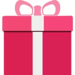 Vector tekening van roze geschenk vak close-up