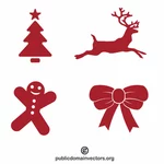 Силуэты рождественских иконок