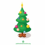 Arte dos desenhos animados da árvore de Natal