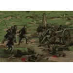 Civil war battle vector drawing