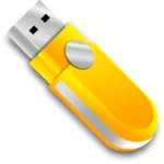 Grafika wektorowa fajny żółty USB Stick