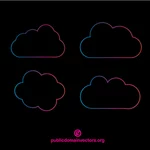 Logotipos de silueta de nubes