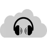 Cloud music vector illustration