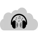 Cloud-Musik-Speicher-Vektor-Bild