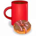 कॉफी और डोनट वेक्टर ड्राइंग