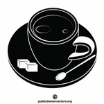 कॉफी सिल्हूट के कप