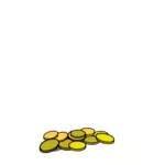 Bos van munten vectorillustratie