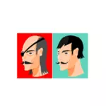 Zwei Männer mit Schnurrbart