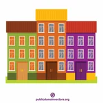 Coloridos edificios de apartamentos