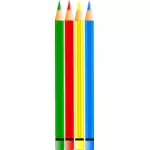 4 つの着色された鉛筆のベクトル描画