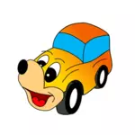 Mobil kuning komik vektor ilustrasi