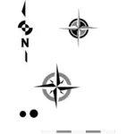 Verschiedene Kompass Symbole