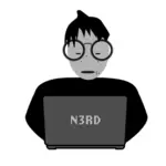Computer nerd vector image