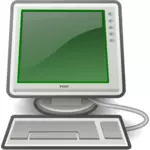 Ponny grön stationär dator vektorbild