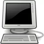 פוני שחור המחשב השולחני בתמונה וקטורית