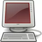 टट्टू लाल डेस्कटॉप कंप्यूटर वेक्टर छवि