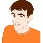 Vector de la imagen del sonriente avatar de hombre joven