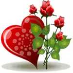 לב עם ורדים