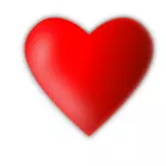 Eenvoudige rode kleur tekening van een glanzende liefde hart