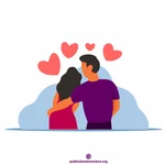 Homme et femme dans l'illustration d'amour