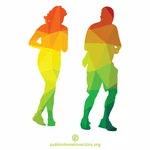Uomo e donna che fa jogging