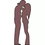 Ilustración de esbozo de pareja besos
