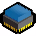 וקטור תמונה של סמל ה-CPU 3D כחולה