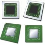 Cuatro CPUs vector imagen