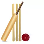 Vektortegning cricket utstyr