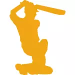 Cricket speler silhouet vector afbeelding