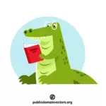 Crocodile reads a book