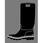 Vector image of black rubber boot on grey background